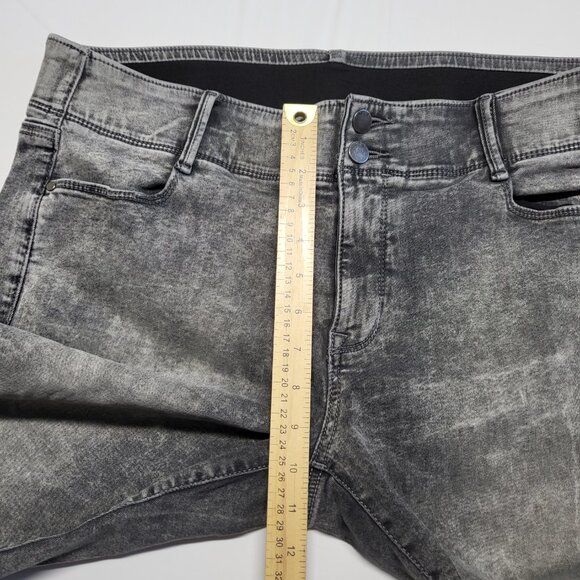 Apt 9 Womens Jeans Straight Leg Size 16 Stretch Cut Off Hem Gray - Picture 14 of 15